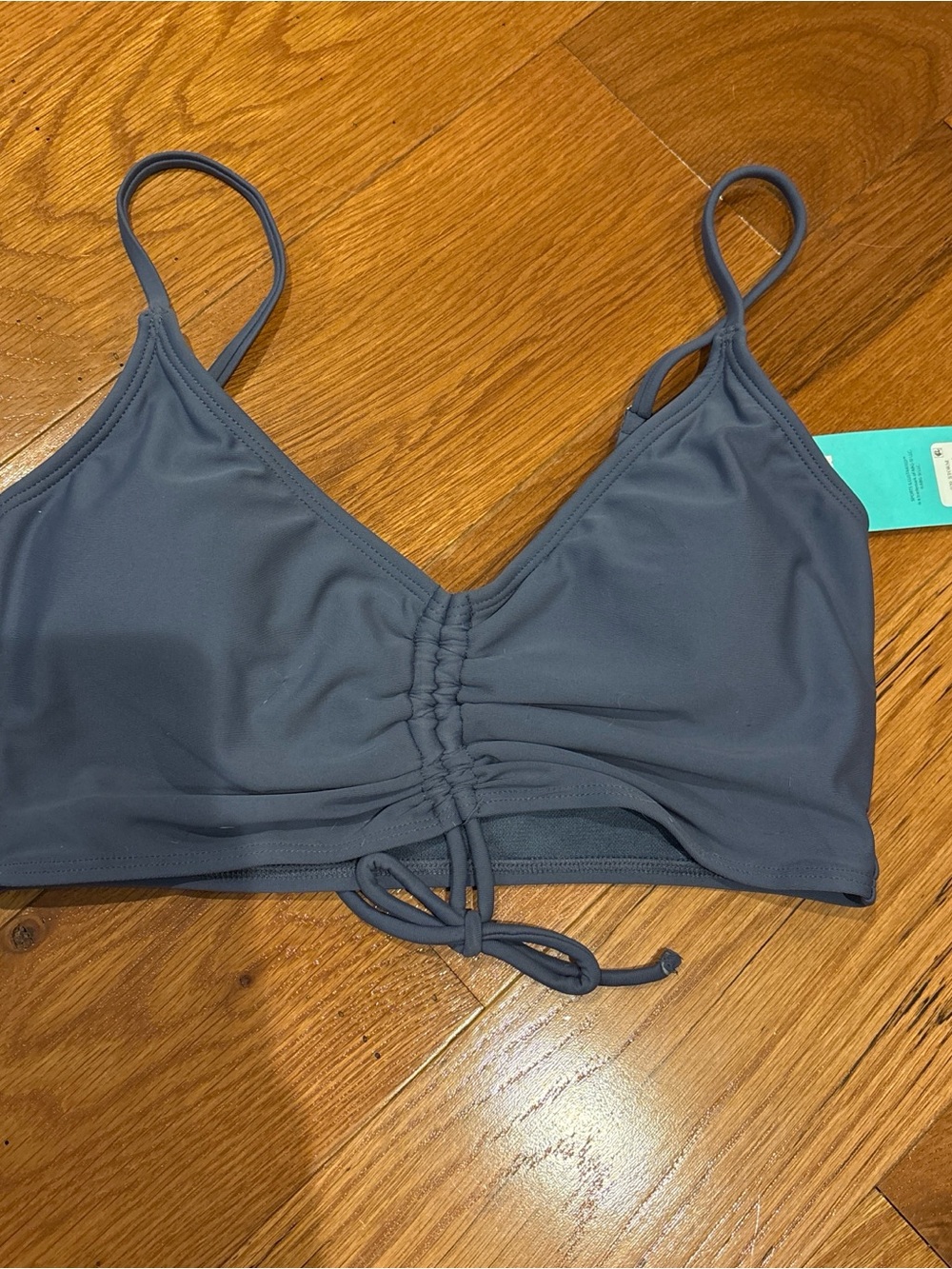 Sports Illustrated Swim Slate Blue Ruched Front Swim Bralette